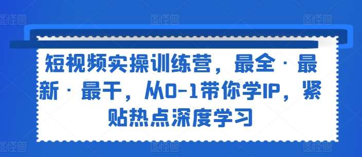 短视频实操训练营，最全·最新·最干，从0-1带你学IP，紧贴热点深度学习-问小徐资源库