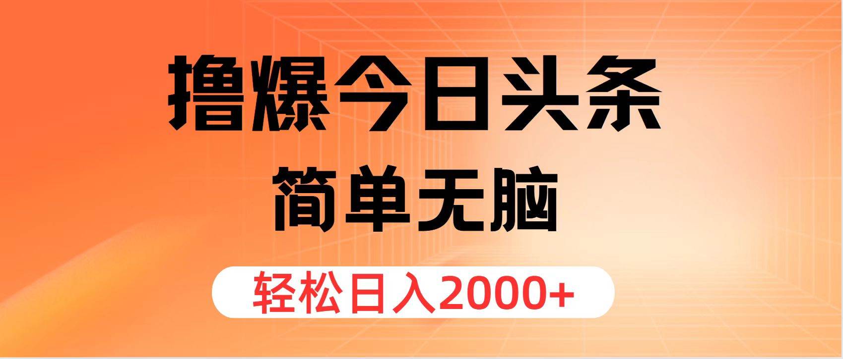 （11849期）撸爆今日头条，简单无脑，日入2000+-问小徐资源库