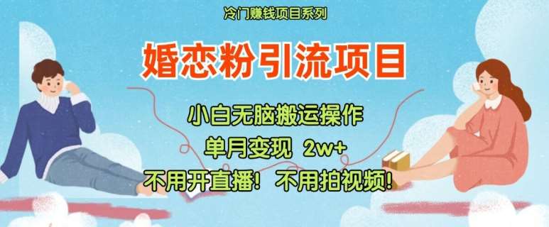 小红书婚恋粉引流，不用开直播，不用拍视频，不用做交付【揭秘】-问小徐资源库