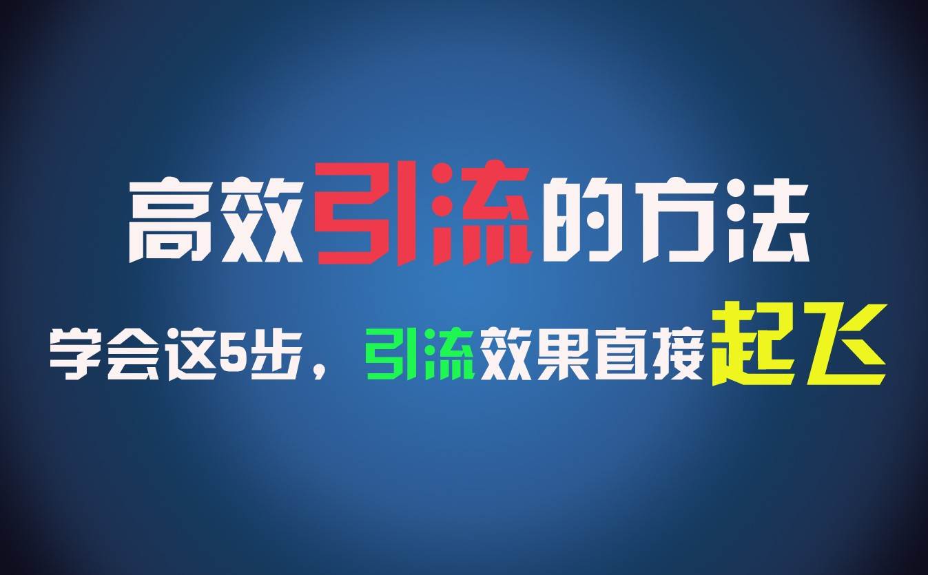 高效引流的方法，可以帮助你日引300+创业粉，一年轻松收入30万，比打工强太多！-问小徐资源库