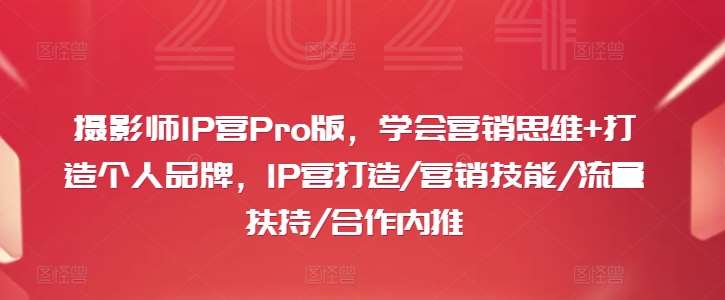 摄影师IP营Pro版，学会营销思维+打造个人品牌，IP营打造/营销技能/流量扶持/合作内推-问小徐资源库