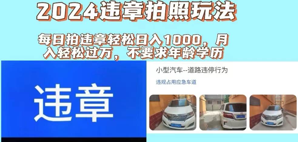 （11743期）2024违章拍照新玩法，推广躺赚+拍照赚钱双模式，日入1000+-问小徐资源库