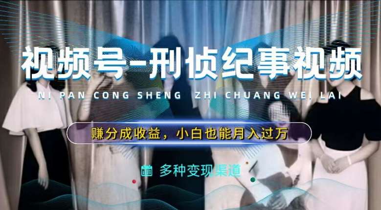 利用刑侦纪实视频，赚视频号分成计划收益，操作简单，新手小白轻松月入过万【揭秘】-问小徐资源库