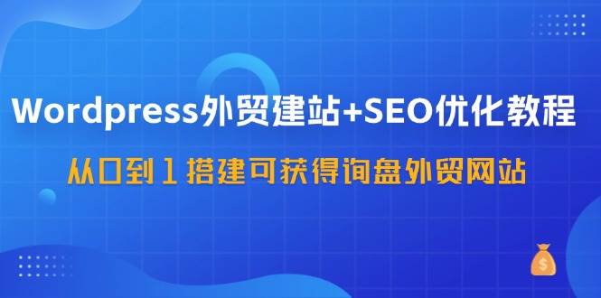 WordPress外贸建站+SEO优化教程，从0到1搭建可获得询盘外贸网站（57节课）-问小徐资源库