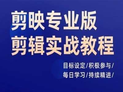 剪映专业版剪辑实战教程，目标设定/积极参与/每日学习/持续精进-问小徐资源库