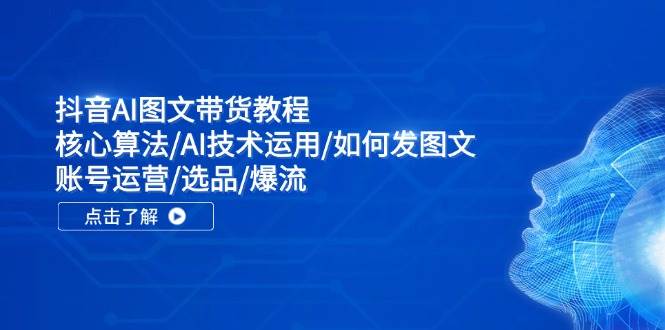 （11958期）抖音AI图文带货教程：核心算法/AI技术运用/如何发图文/账号运营/选品/爆流-问小徐资源库