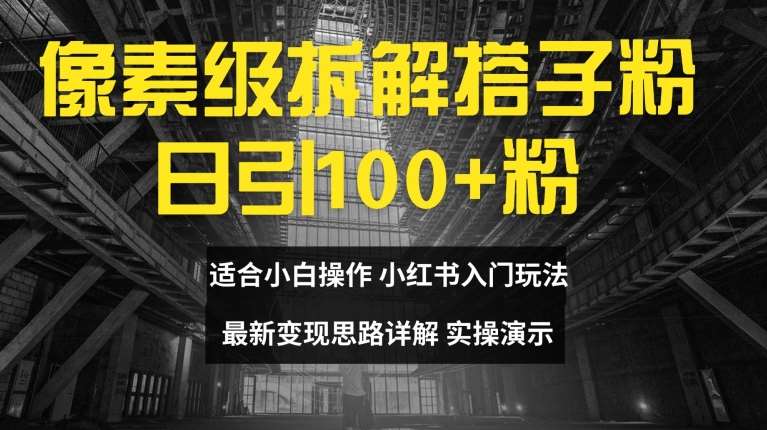 像素级拆解搭子粉，日引100+，小白看完可上手，最新变现思路详解【揭秘】-问小徐资源库