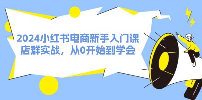 2024小红书电商新手入门课，店群实战，从0开始到学会（31节）-问小徐资源库