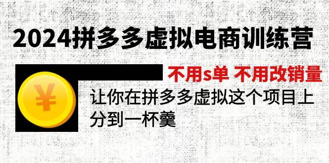 （12024期）2024拼多多虚拟电商训练营 不s单 不改销量  做虚拟项目分一杯羹(更新10节)-问小徐资源库