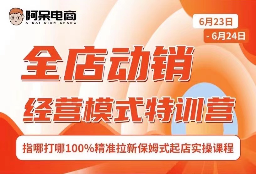 阿呆电商-全店动销经营模式特训营6.23-6.24泉州线下课(价值9800元)-问小徐资源库