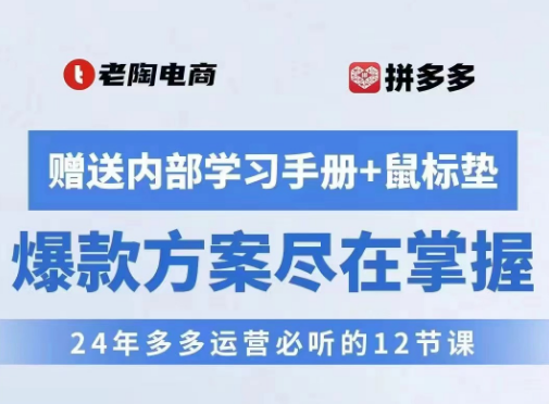 老陶 2024多多运营必听的12节课-问小徐资源库